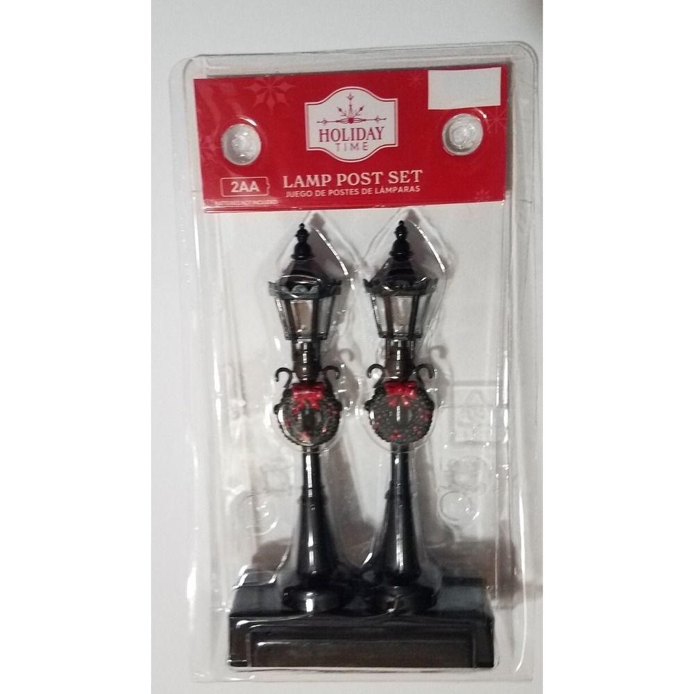 Holiday Time Christmas Village LED Lamp‎ Post Set Lights Up NEW